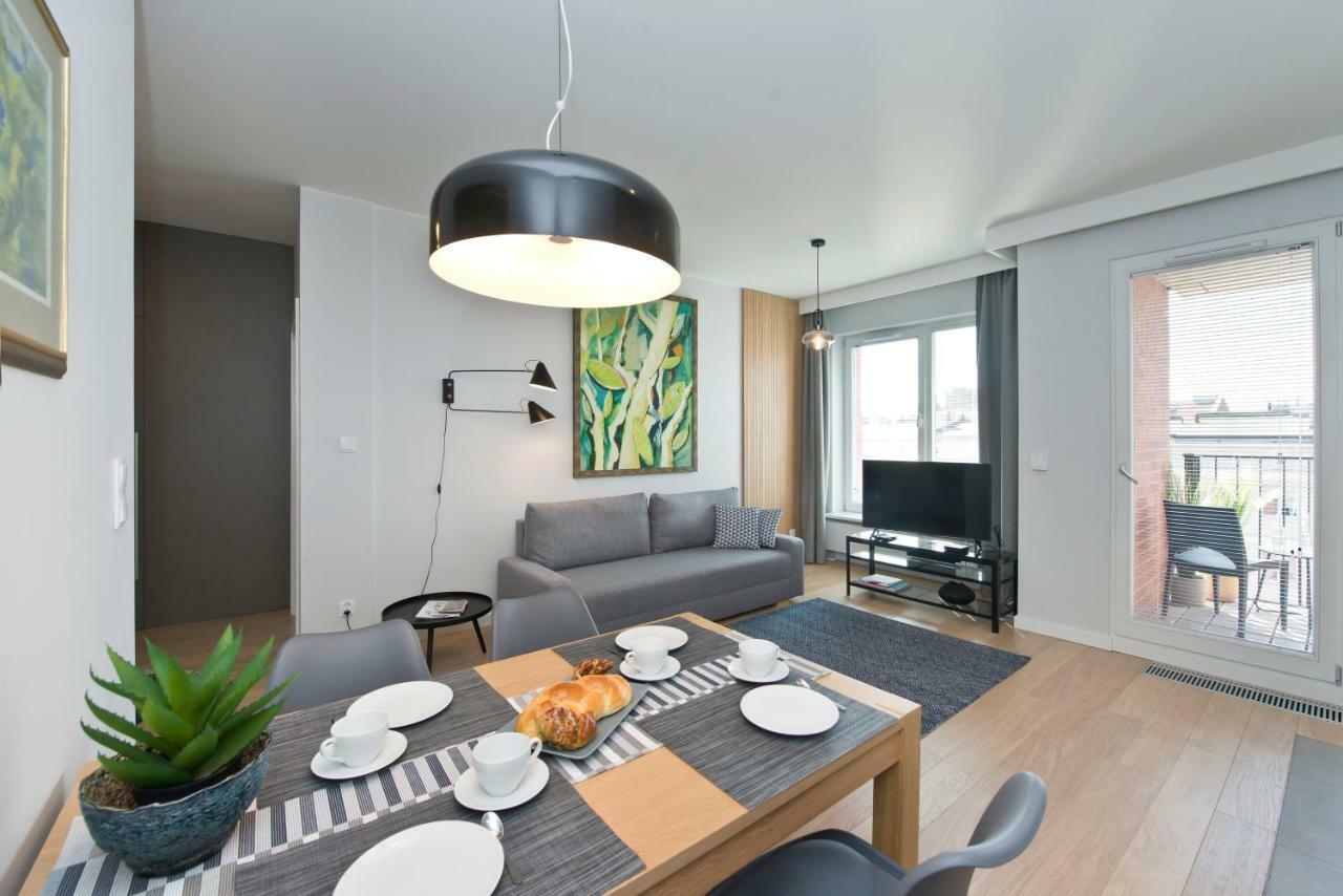 Chic Designer With Original Art And Old Town View Gdansk